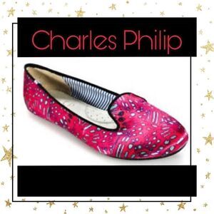 Charles Philip Satin Abstract Printed Loafers 6